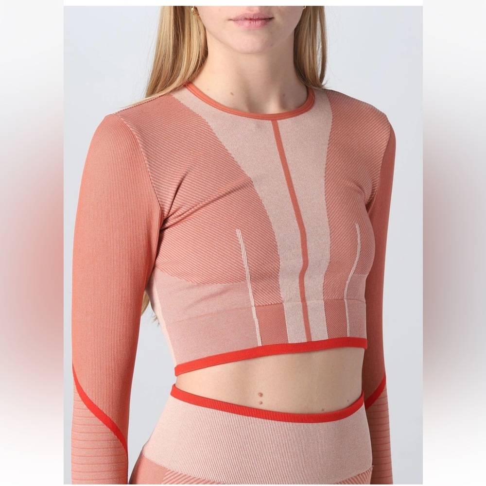 Adidas by Stella McCartney Peach and Red Crop Top